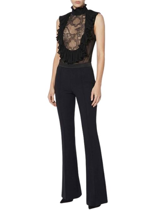 Body in georgette e pizzo con rouches Elisabetta Franchi | CB01067E2110